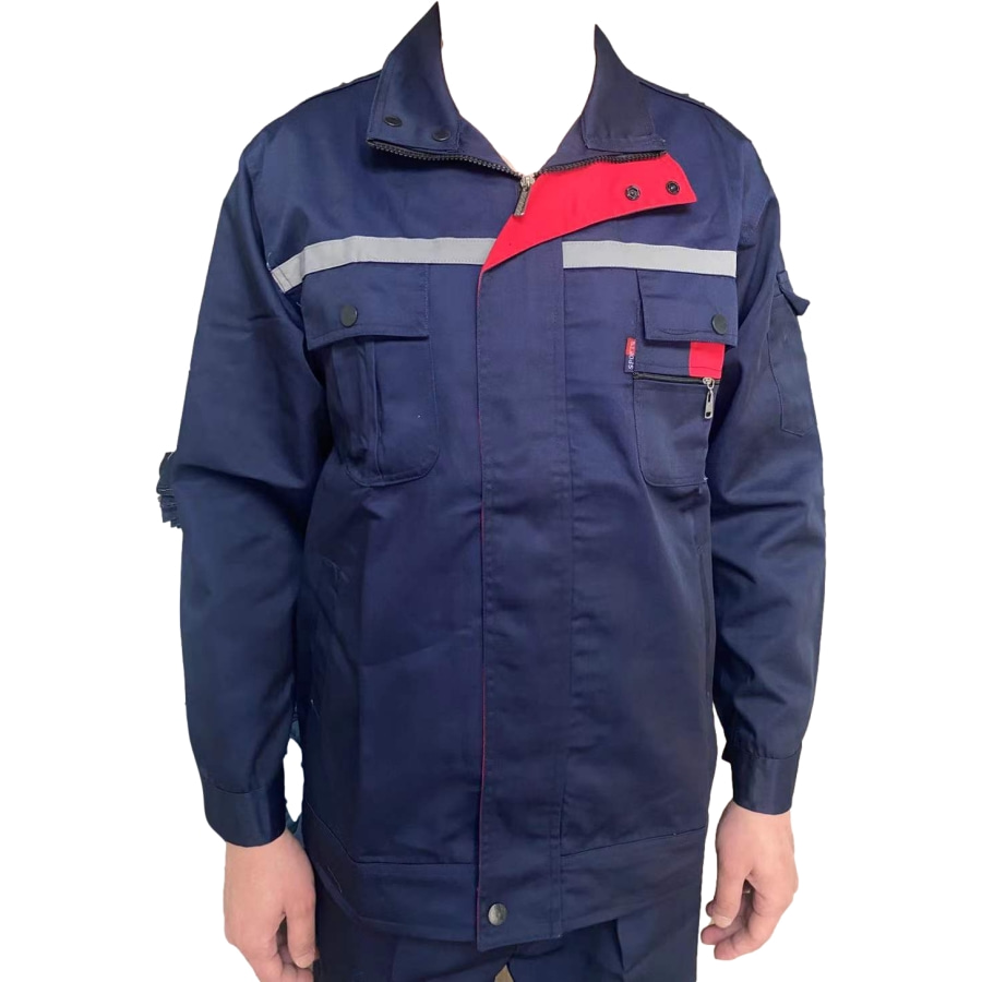 作業着 反射帯付き多機能ポケット防寒作業ブルゾン