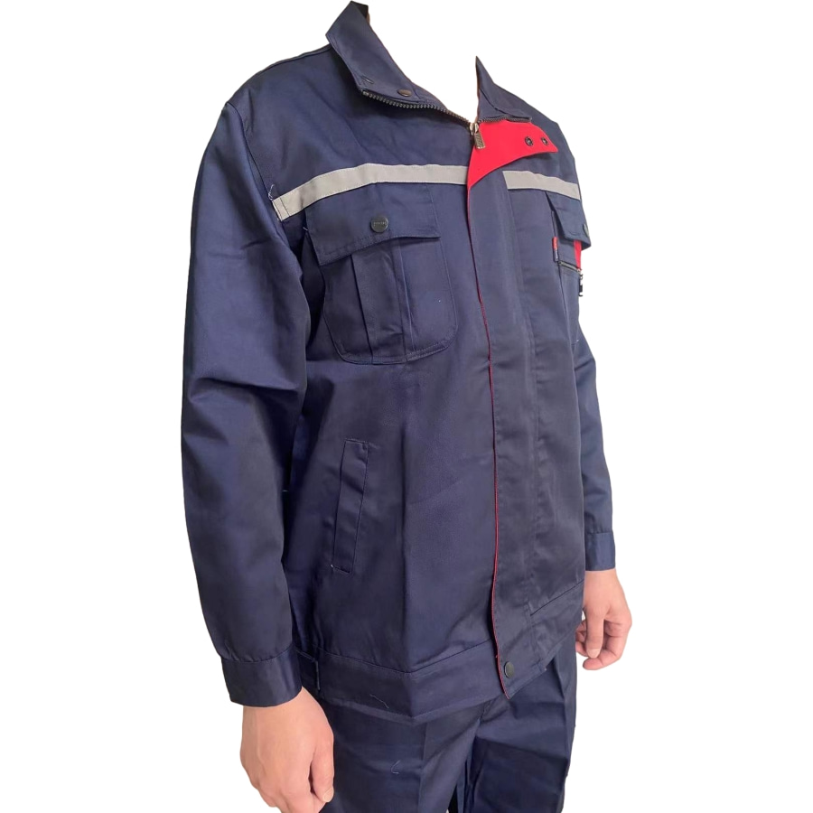 作業着 反射帯付き多機能ポケット防寒作業ブルゾン