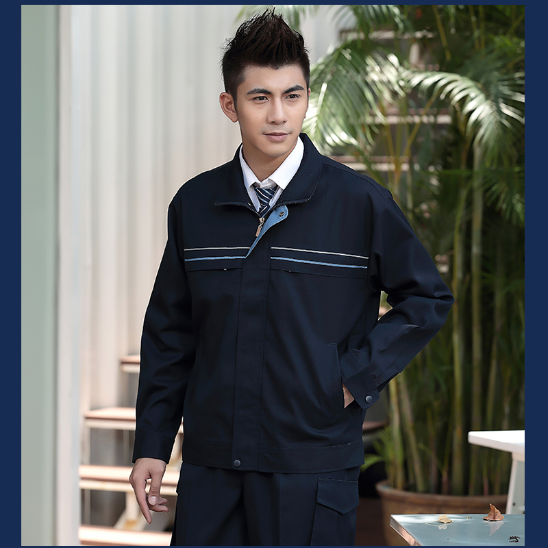 作業着 反射ライン付き多機能ポケット防寒作業ジャケット