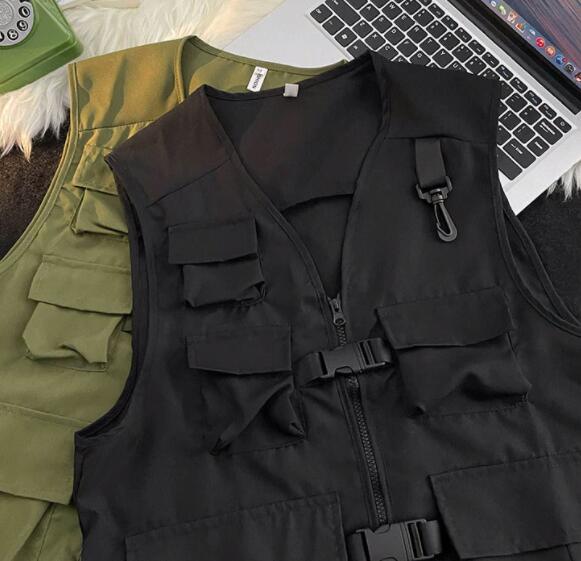 作業着 夏用男性作業用多機能ポケットベスト