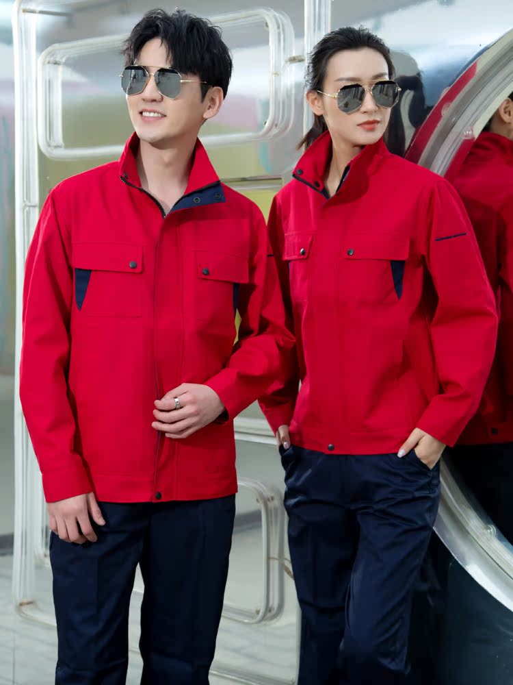 作業着 多機能ポケット付き防寒作業上下セット