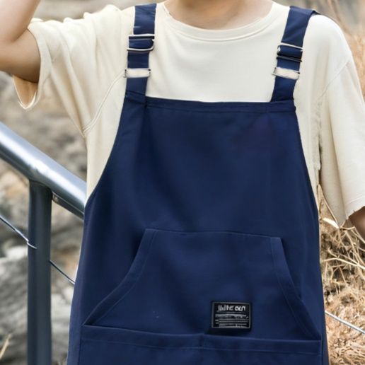作業着 快適さらり夏用胸ポケット付き作業エプロン
