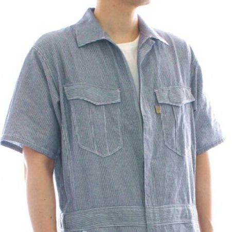 作業着 さらり涼感 麻綿混合半袖ツナギ