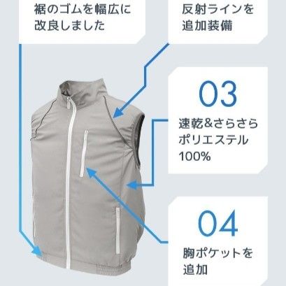 熱中症対策空調服ベスト冷却ファン付き作業着