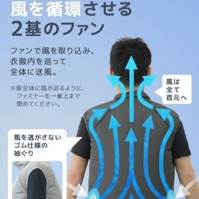 熱中症対策空調服ベスト冷却ファン付き作業着