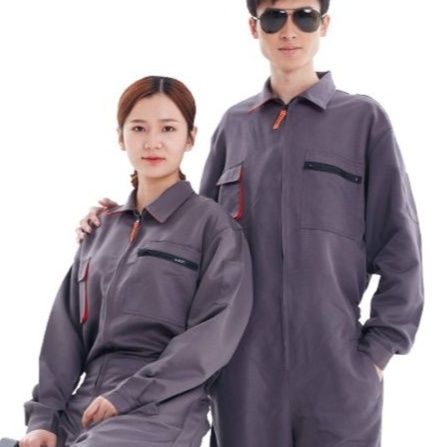 作業着 多機能ポケット付き長袖つなぎ作業服