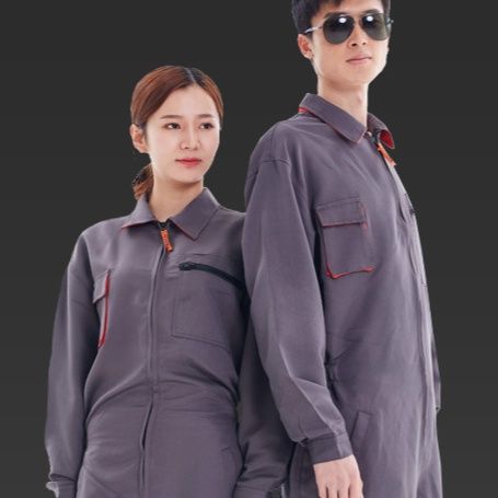 作業着 多機能ポケット付き長袖作業つなぎ服