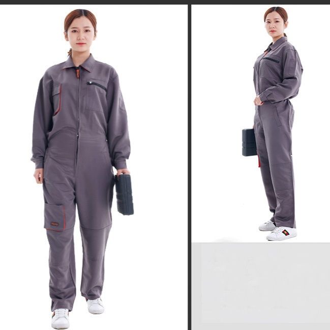 作業着 多機能ポケット付き長袖作業つなぎ服