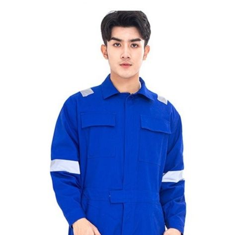 作業着 高視認性反射テープ付き安全作業用つなぎ服