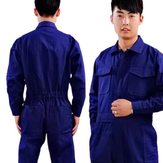 作業着 高視認性反射テープ付き長袖作業用ツナギ