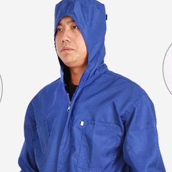 作業着 帽子付き連体型作業服ツナギ