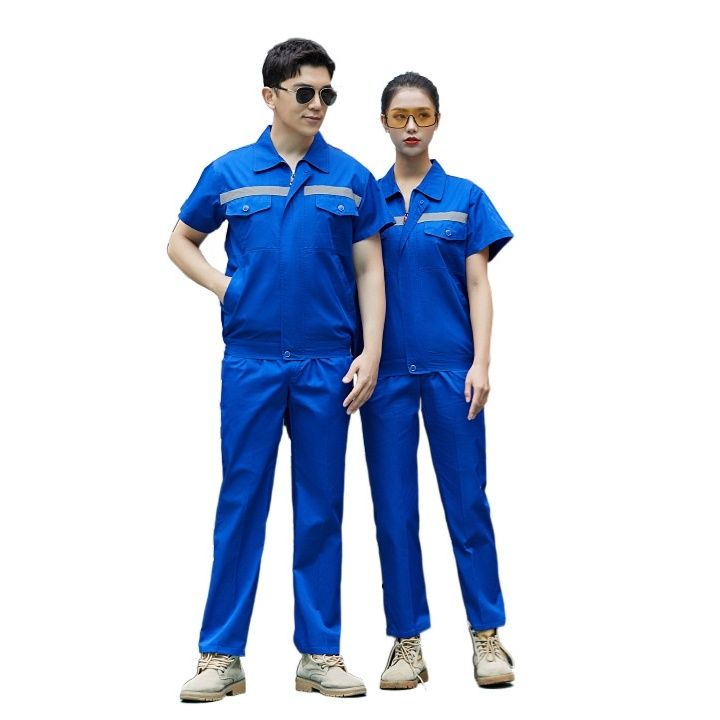 作業着 反射テープ付き半袖作業服上下セット
