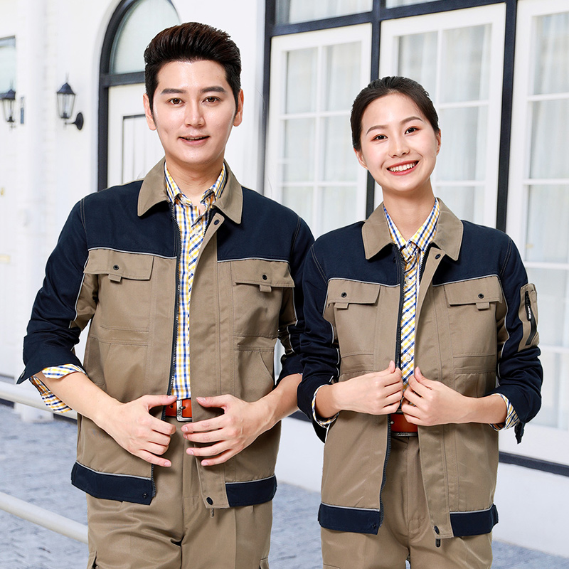 作業着 多機能ポケット付き長袖防寒作業ジャケット