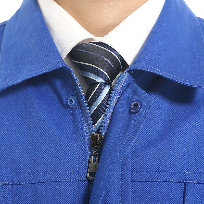 作業着 襟付き長袖ジップアップ作業用防寒ジャケット