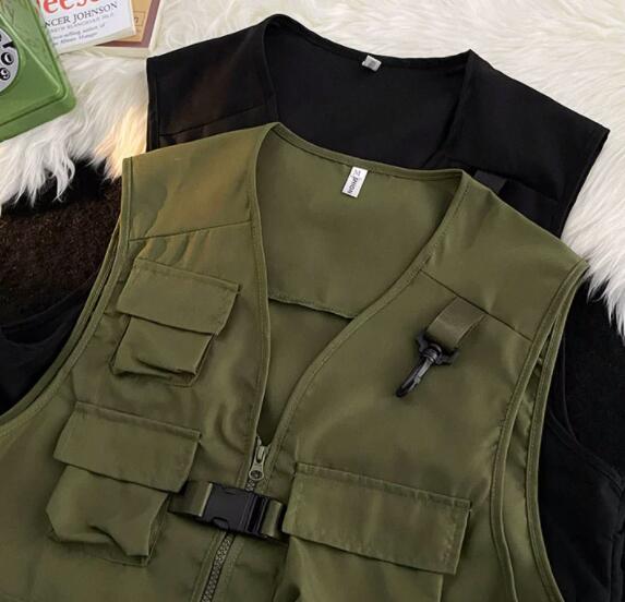 作業着 夏用男性作業用多機能ポケットベスト