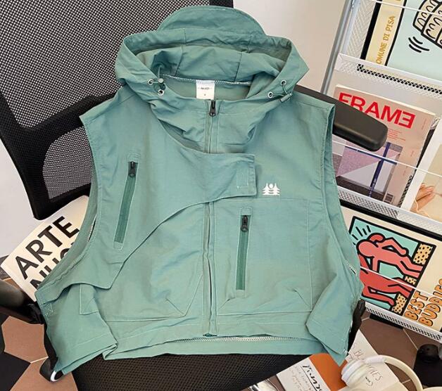 夏用ノースリーブパーカーベスト作業着アウター