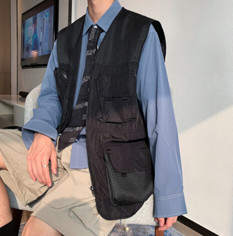 作業着 夏用多機能作業ベスト メッシュ素材 