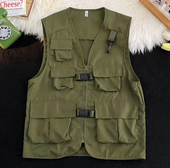 作業着 夏用男性作業用多機能ポケットベスト