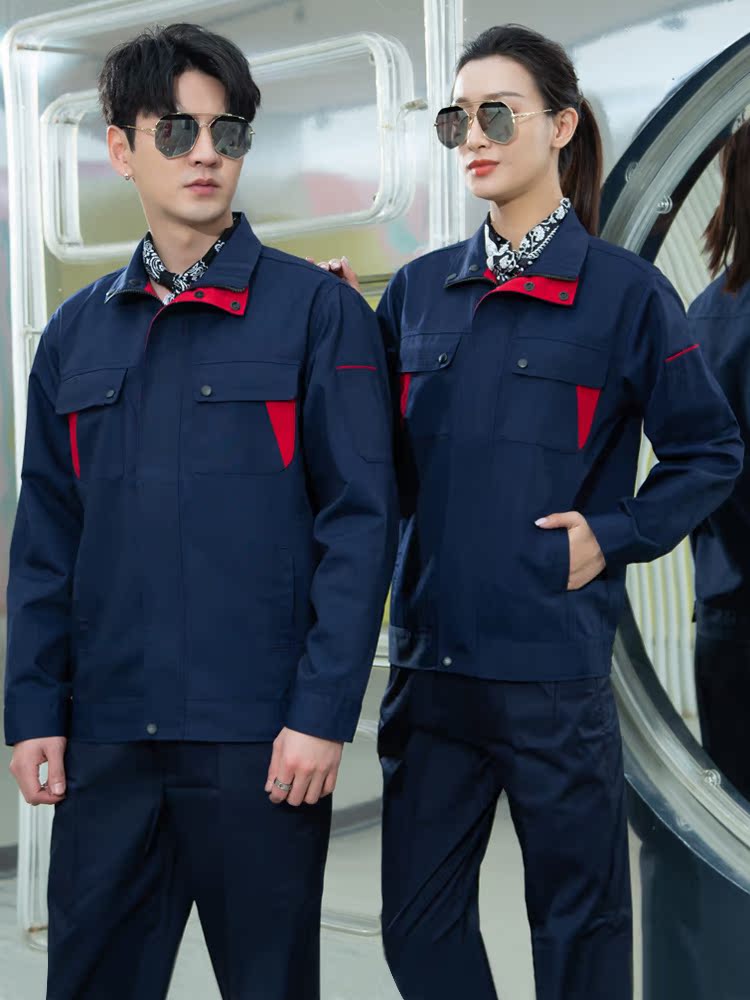 作業着 多機能ポケット付き防寒作業上下セット