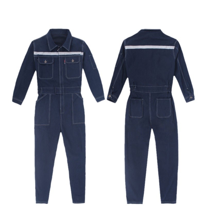 作業着 プロフェッショナル反射帯付き長袖つなぎ作業服