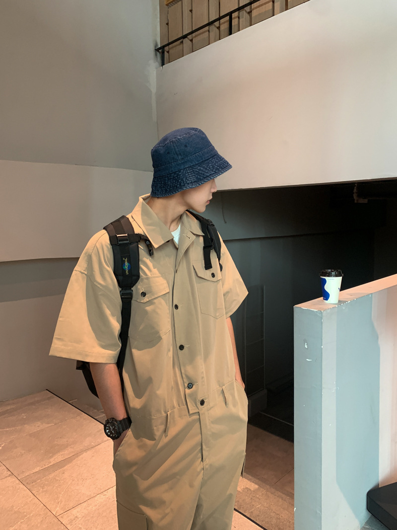 作業着 男女兼用ツナギ作業服 春夏用ワーク服