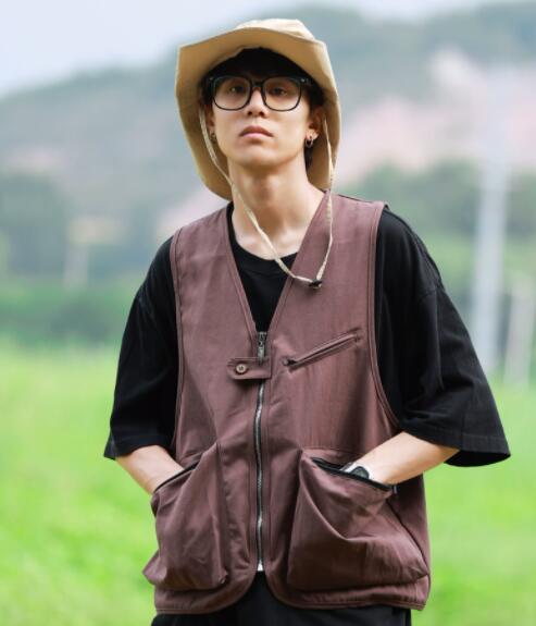 作業着 夏用多機能ベスト 男性作業服 