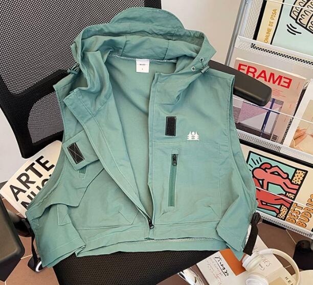 夏用ノースリーブパーカーベスト作業着アウター