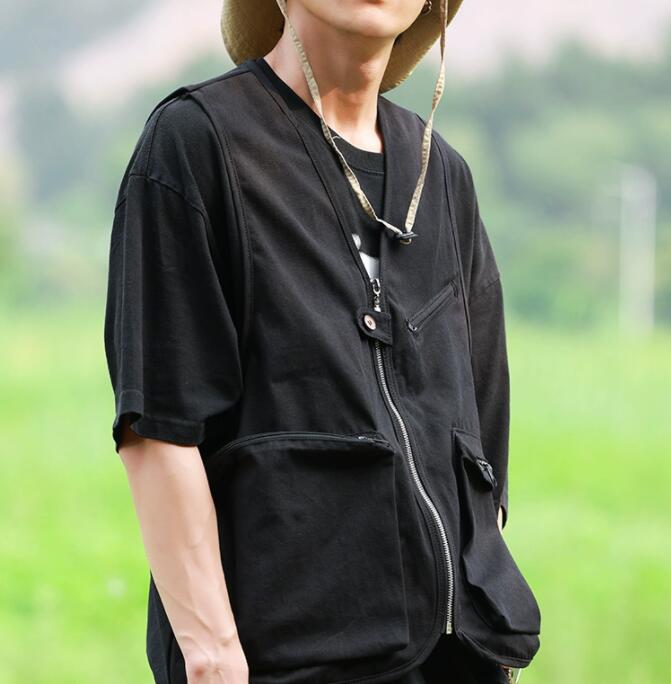 作業着 夏用多機能ベスト 男性作業服 