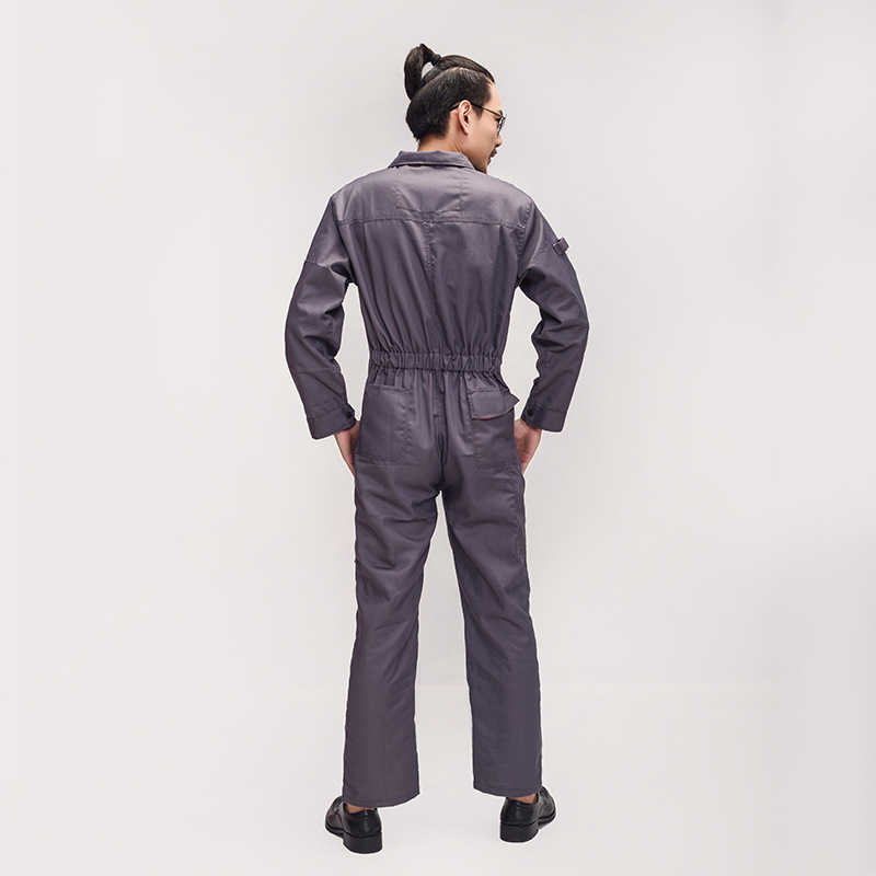 作業着 配色パイピング長袖ツナギ作業服