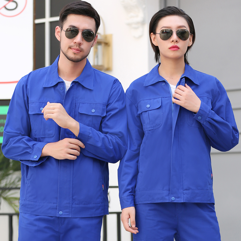 作業着 多機能ポケット付き長袖作業ジャケット