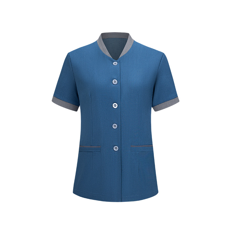 作業着 作業着 スタンドカラー制服メンズ半袖上着