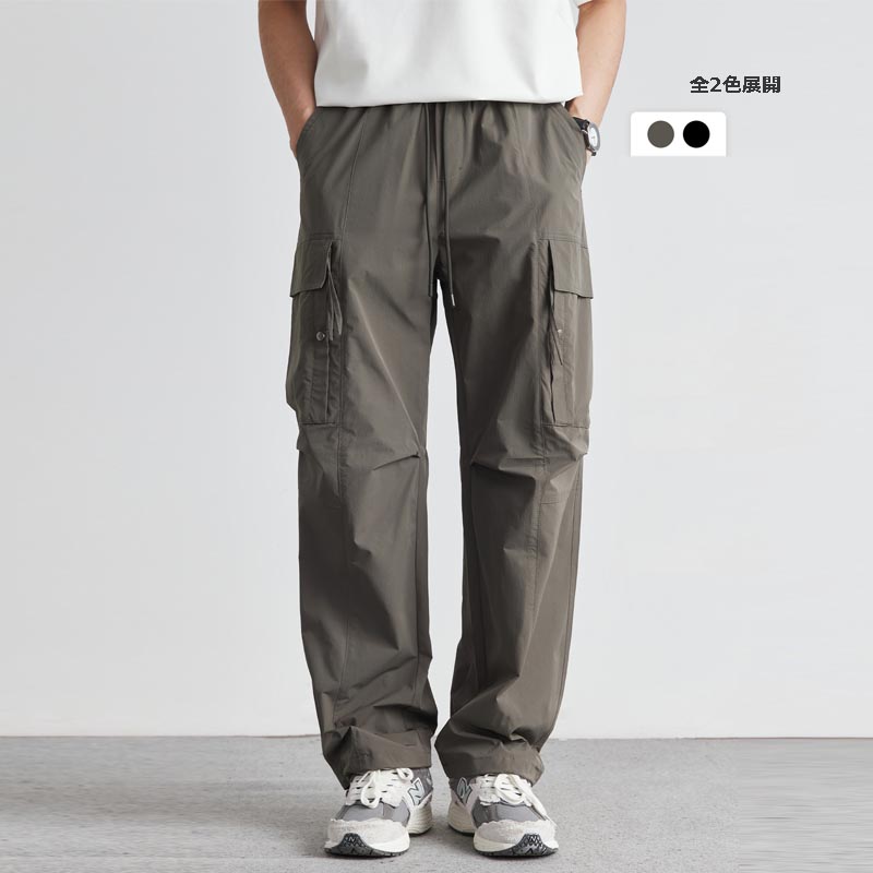 夏用メンズカーゴパンツ ゆったり作業着風 全2色