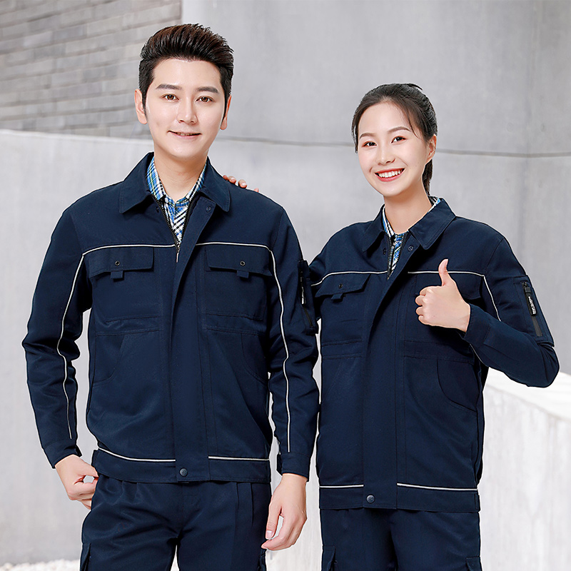 作業着 多機能ポケット付き長袖防寒作業ジャケット