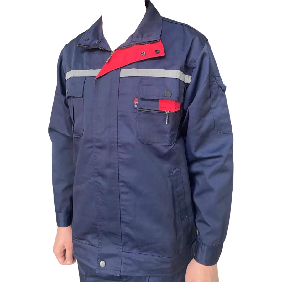 作業着 反射帯付き多機能ポケット防寒作業ブルゾン