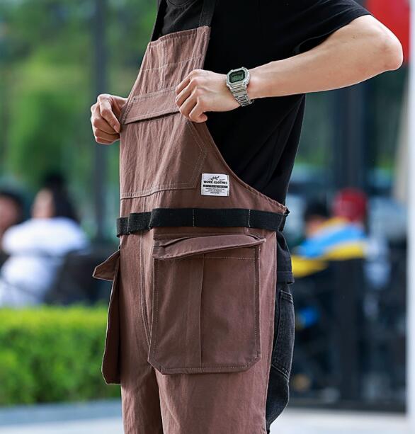 作業着 作業用ツナギエプロン 汚れ防止 多機能ポケット付き