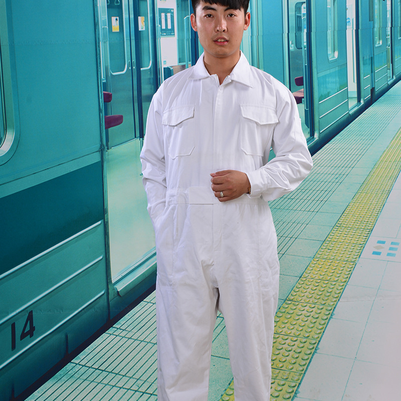 作業着 多機能ポケット付き長袖作業ツナギ