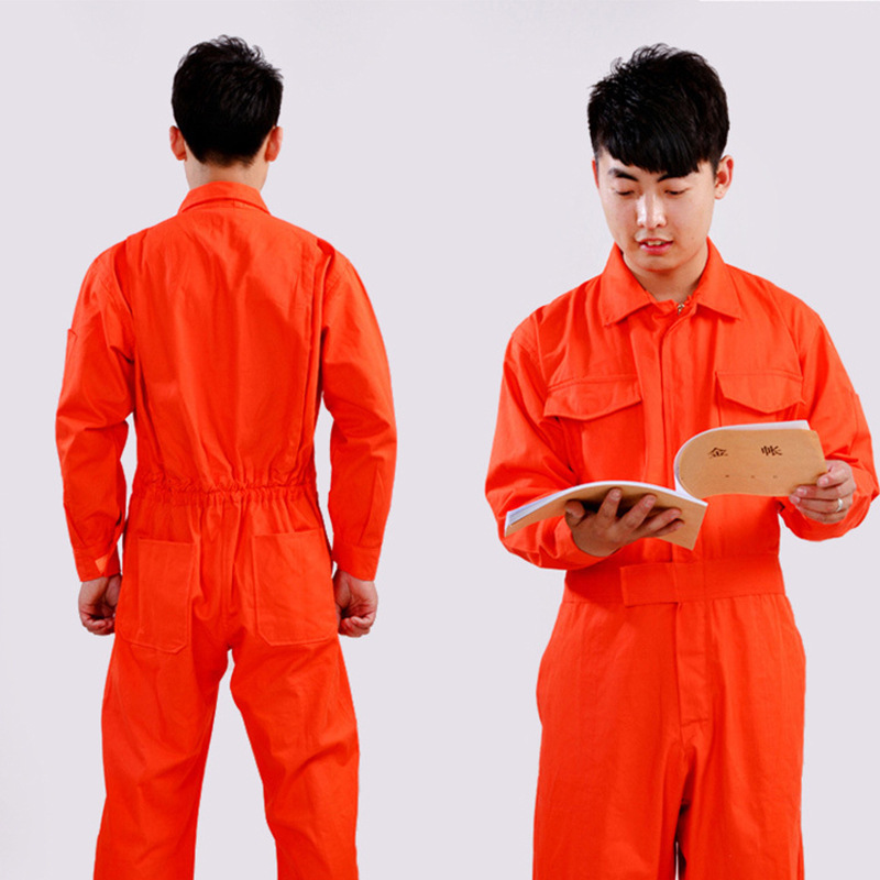 作業着 高視認性反射テープ付き長袖作業用ツナギ