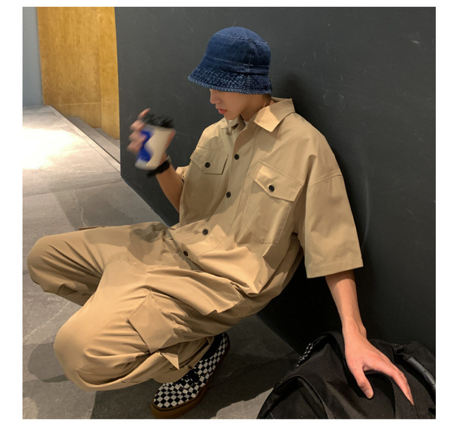 作業着 男女兼用ツナギ作業服 春夏用ワーク服