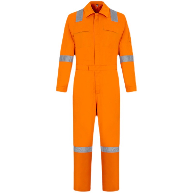 作業着 プロ仕様反射テープ付き長袖ツナギ作業服