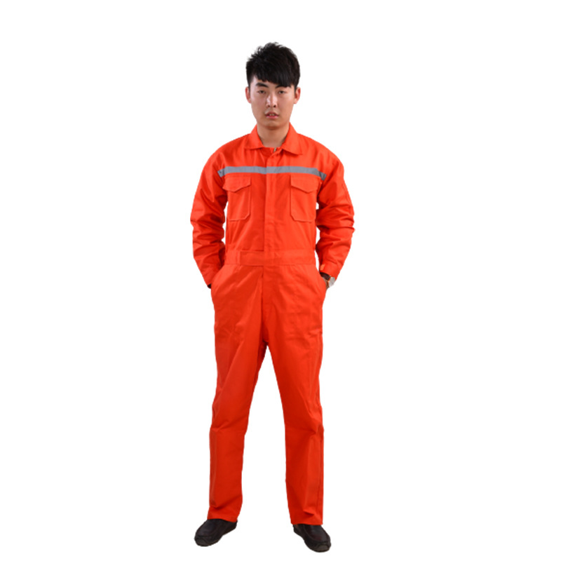作業着 多機能ポケット付き長袖作業ツナギ