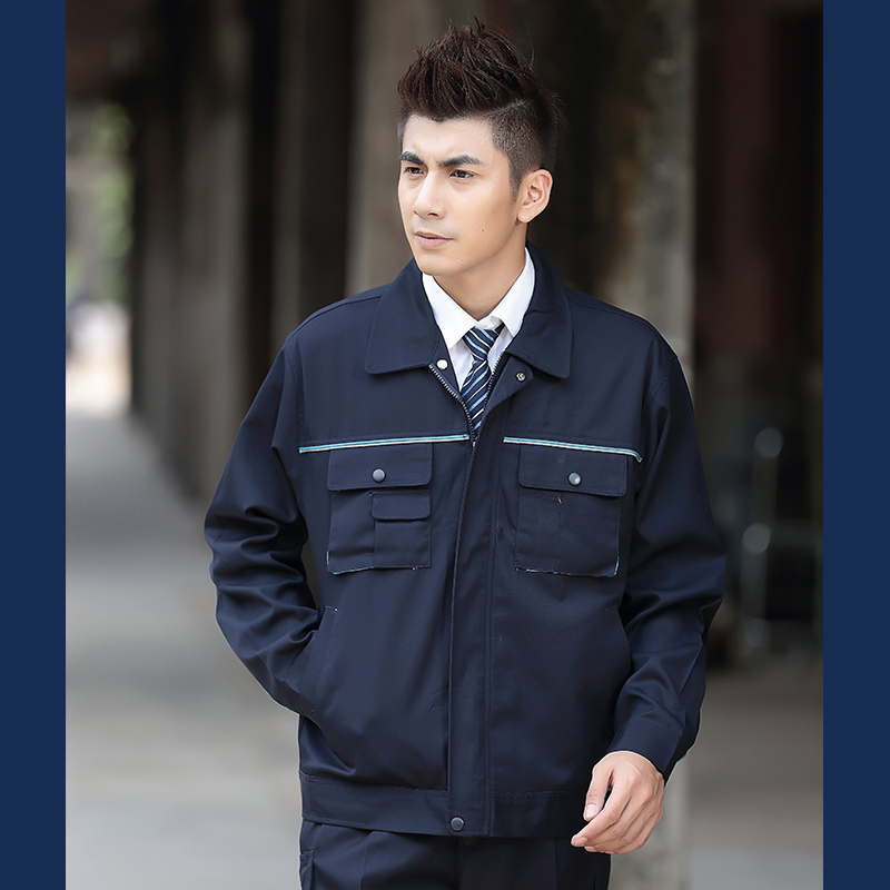 作業着 反射ライン付き多機能ポケット防寒作業ジャケット