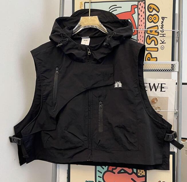 夏用ノースリーブパーカーベスト作業着アウター