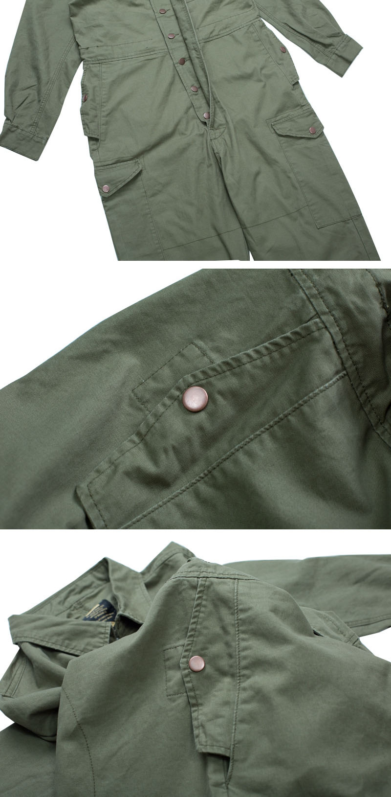 作業着 男女兼用 ツナギ作業服 長袖一体型ワーク服