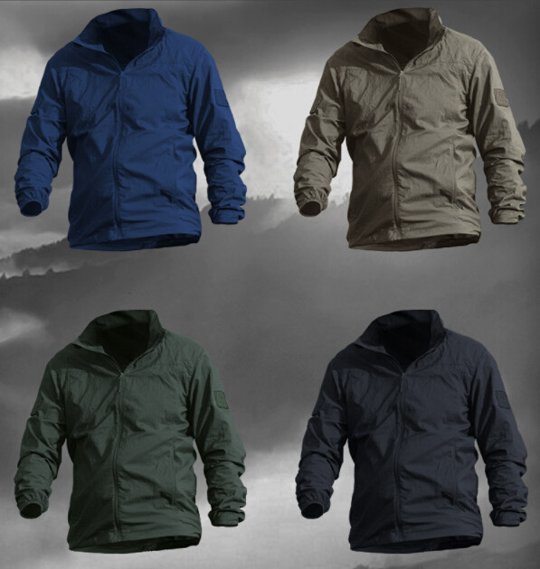 作業着 夏作業用薄手ブルゾン　メンズ紫外線防止パーカー