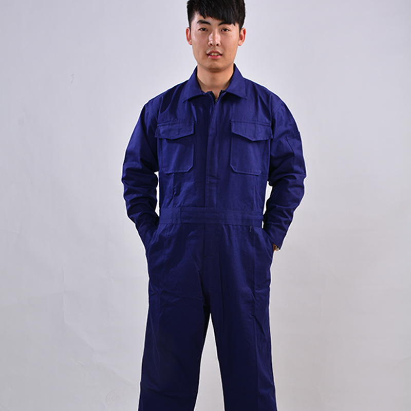 作業着 多機能ポケット付き長袖作業ツナギ