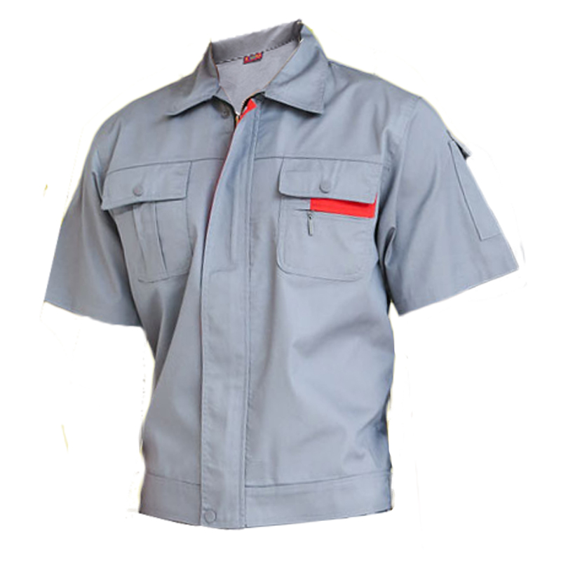 作業着 半袖ジップアップ上下セット作業服