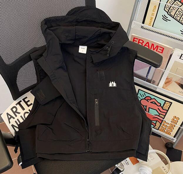 夏用ノースリーブパーカーベスト作業着アウター