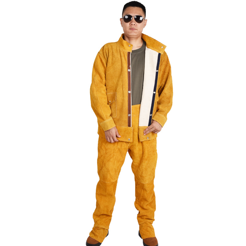 作業着 革製耐熱溶接防護服上下組