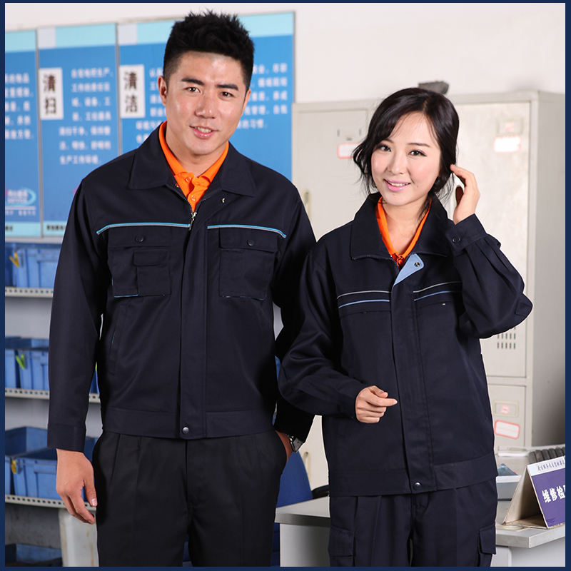 作業着 反射ライン付き多機能ポケット防寒作業ジャケット