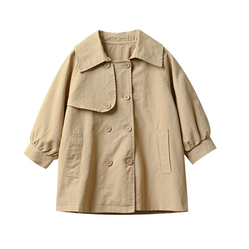 キッズ  ふんわり袖のトレンチコート